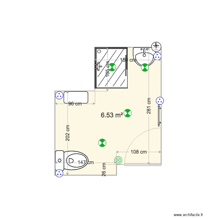 Salle de bain SS  electricité. Plan de 0 pièce et 0 m2