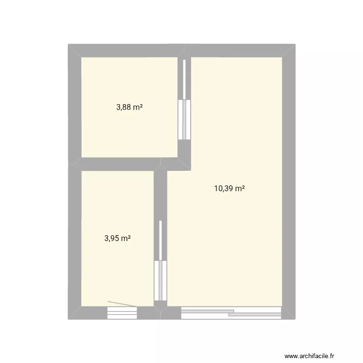 Plan 1. Plan de 3 pièces et 18 m²