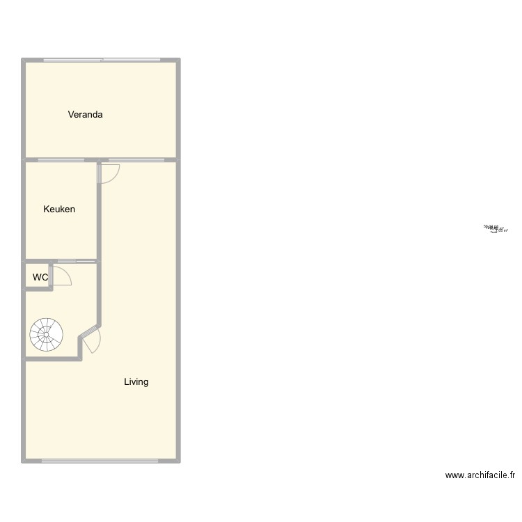 Bissegem -167 bel etage - niveau 1. Plan de 5 pièces et 106 m2