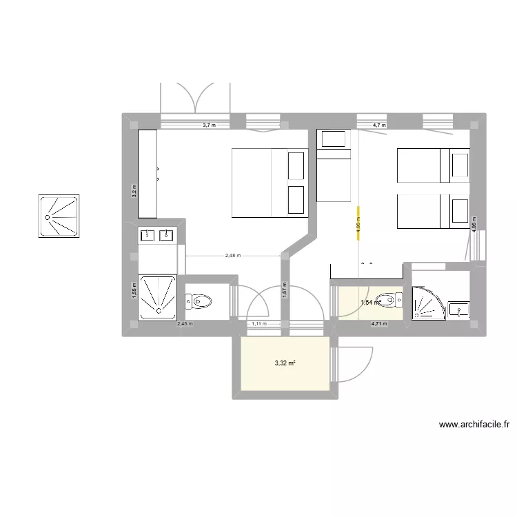 Plan Laurier. Plan de 2 et 5 m² Plan Laurier. Plan de 2 et 5 m²