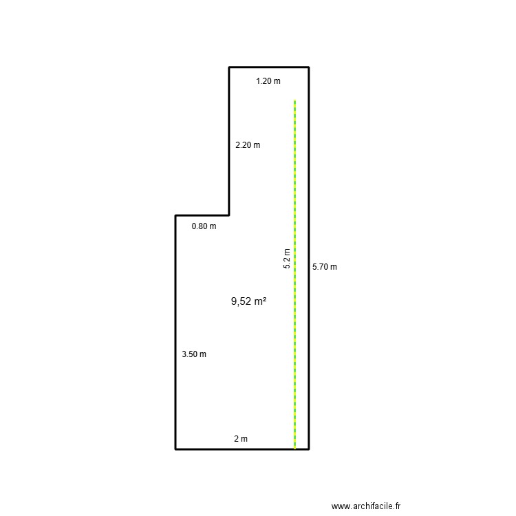 avant cuisine exteriereur arnaud. Plan de 1 pièce et 10 m2