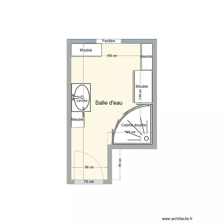 AGUILERA SDB Existant. Plan de 