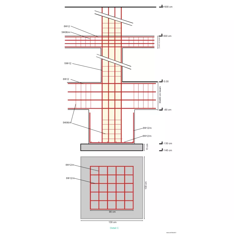 C detail. Plan de 