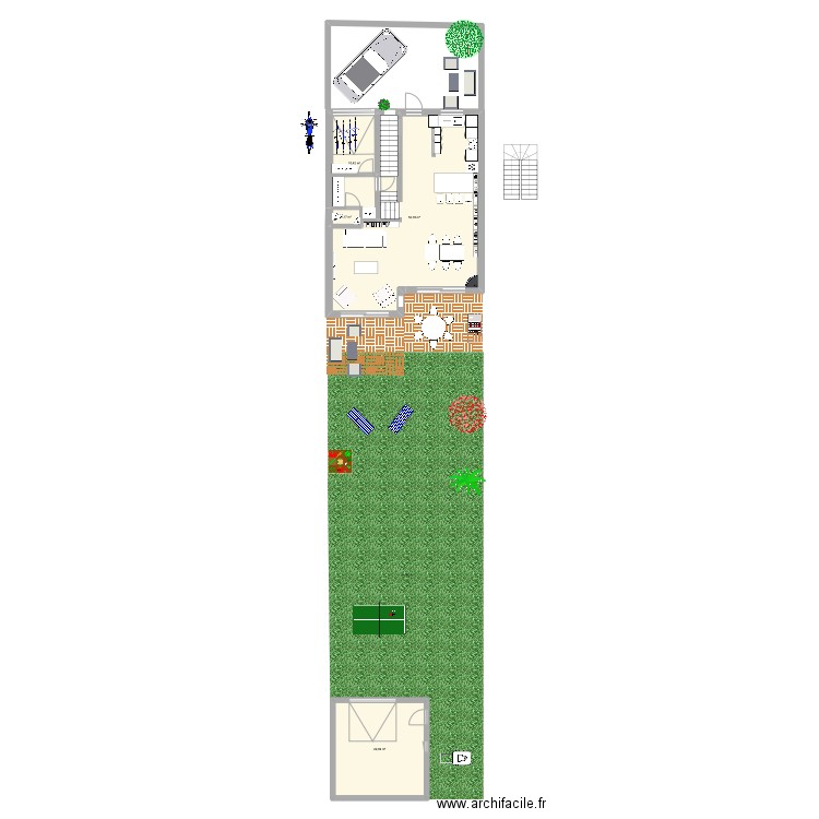 Epinette 7 agrandissement salon. Plan de 4 pièces et 88 m2