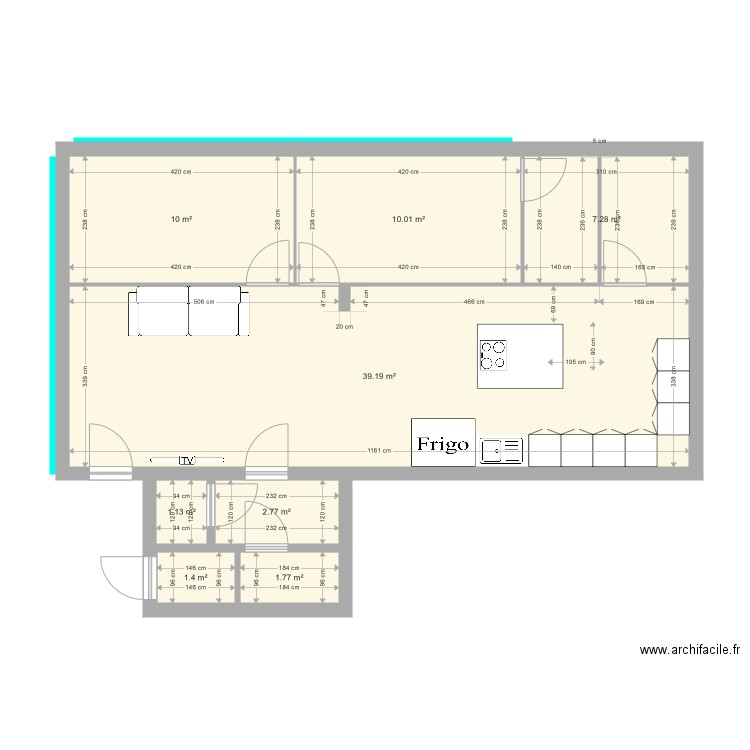 projet loft ouvert Combs La Ville. Plan de 0 pièce et 0 m2