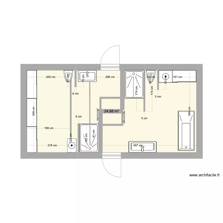salle de bains. Plan de 