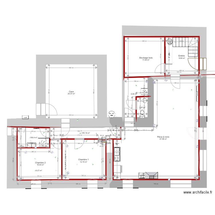 Rdc trvx plancher chauffant. Plan de 0 pièce et 0 m2