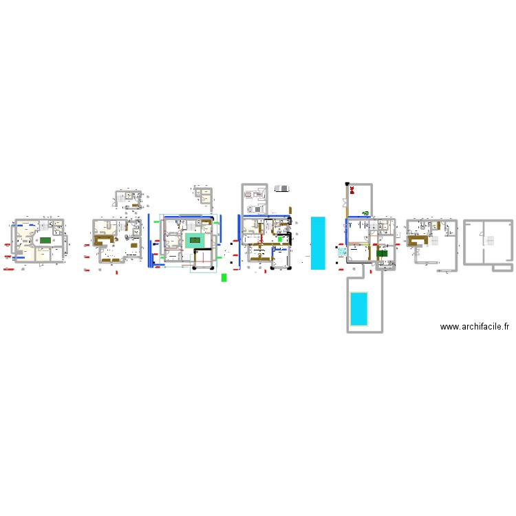 Gd chalet. Plan de 22 pièces et 153 m2