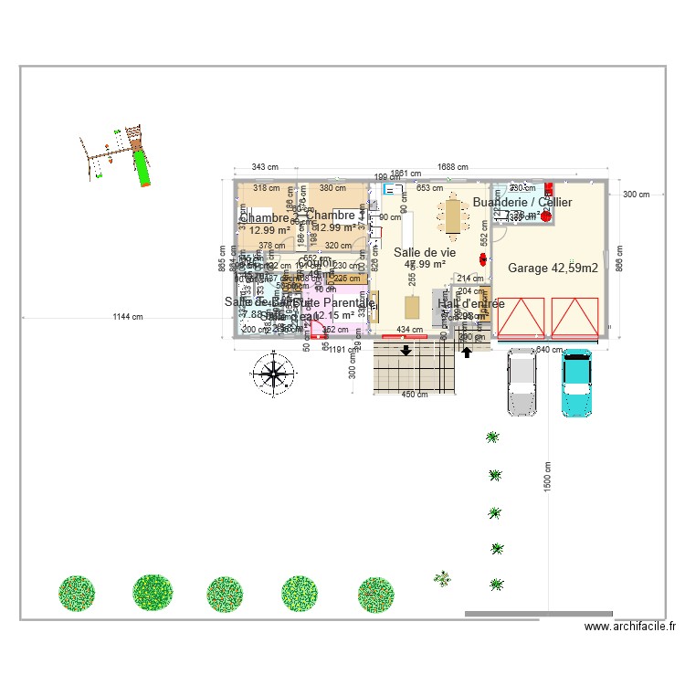 MAISON  FONTAINE MOUTIER garage double BIS. Plan de 0 pièce et 0 m2