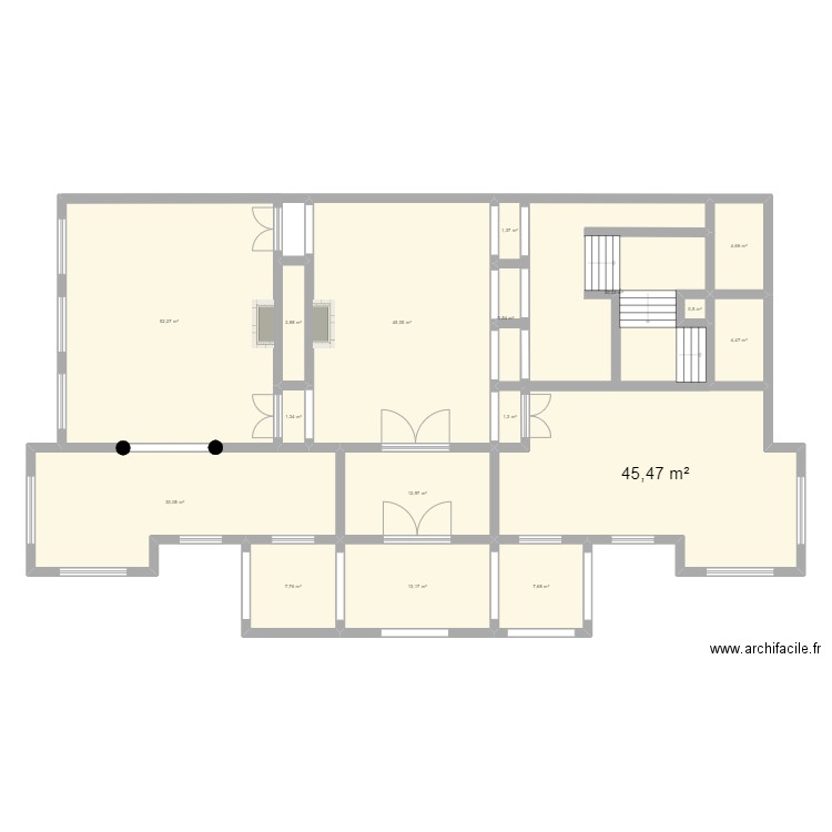 Manoir Style Edwardien. Plan de 17 pièces et 263 m2
