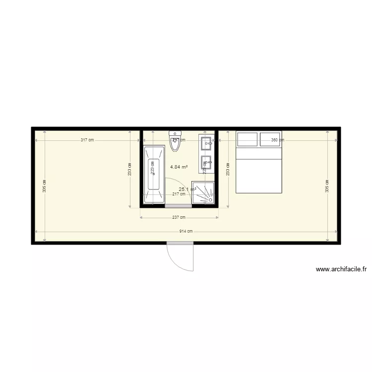 CHAMBRE ZOU. Plan de 