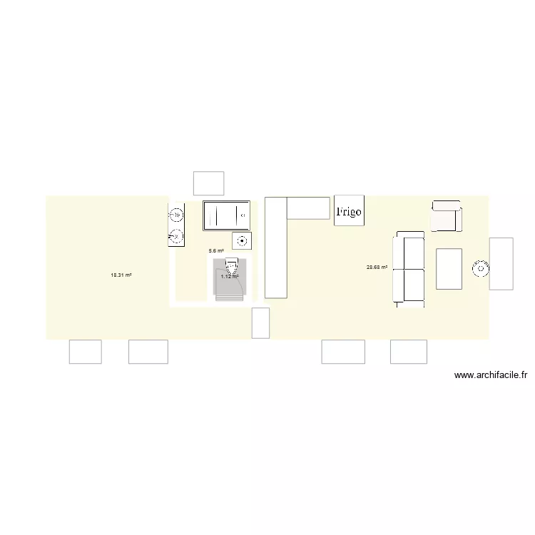 Maison en  pierre. Plan de 