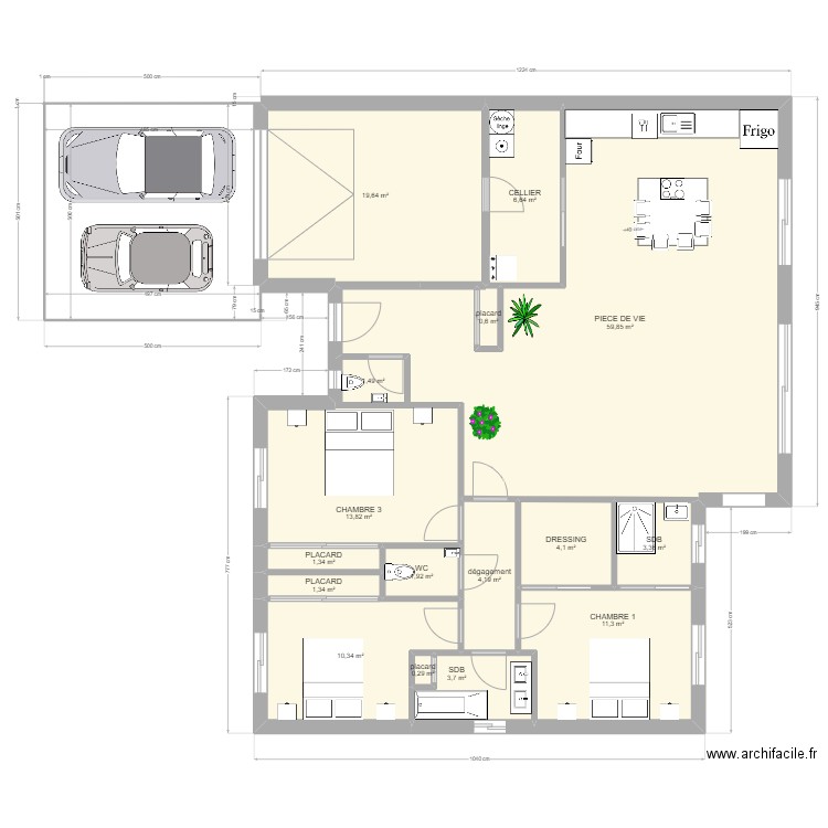 orleans surface inférieure. Plan de 16 pièces et 144 m2