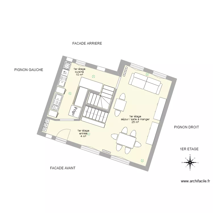 1er &eacute;tage Ad&egrave;le B. Plan de 