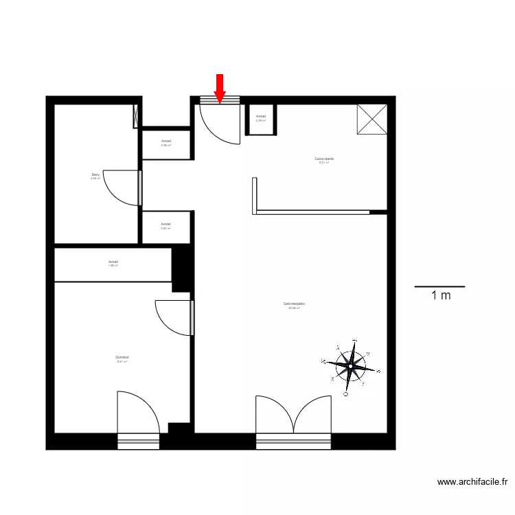 C.R. FONT DE FERRO, ED. 2, PLANTA -1, PORTA 3. RANSOL, CANILLO. Plan de 