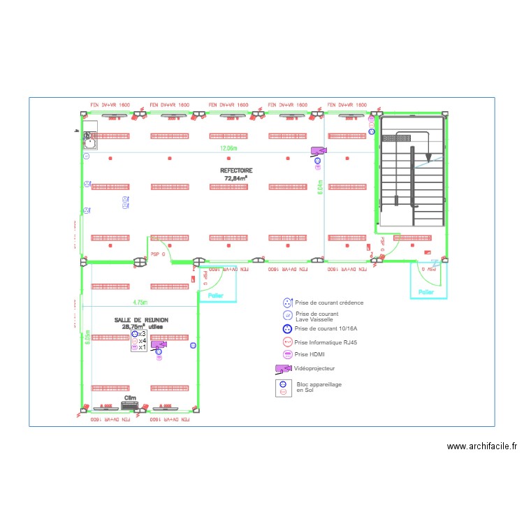 Algeco RDC . Plan de 0 pièce et 0 m2