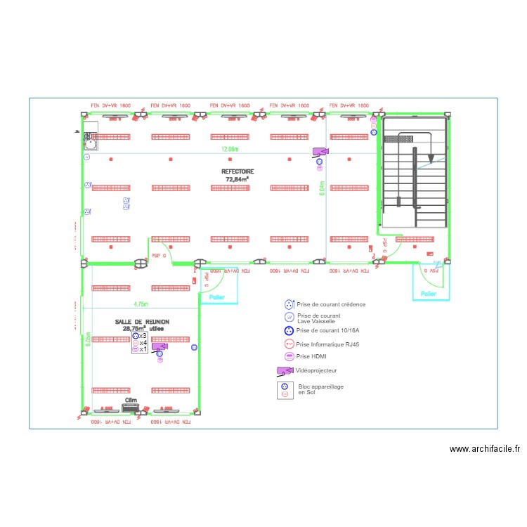 Algeco RDC . Plan de 0 pièce et 0 m2