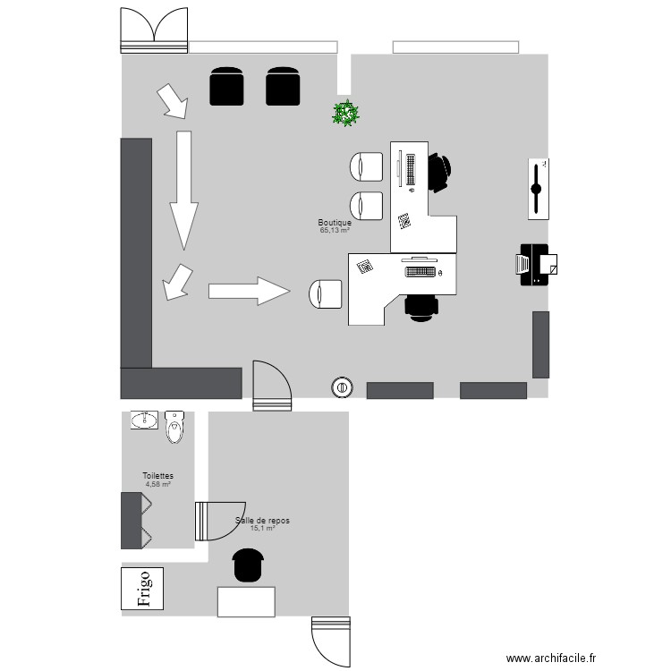 Plan de masse. Plan de 3 pièces et 85 m2