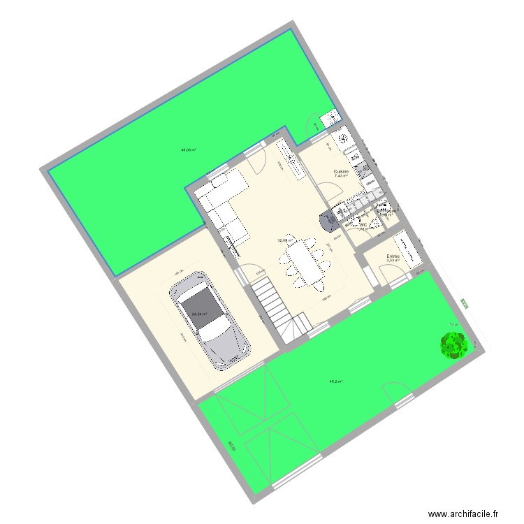 Maison Nogent - Garage sur façade. Plan de 20 pièces et 259 m2