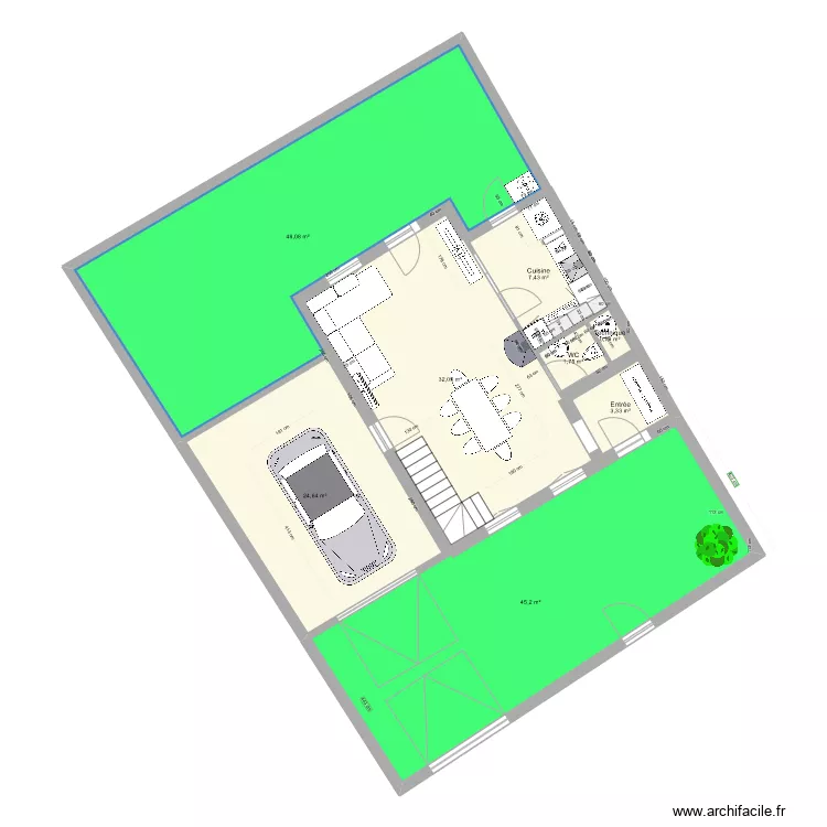 Maison Nogent - Garage sur façade. Plan de Maison Nogent - Garage sur façade. Plan de