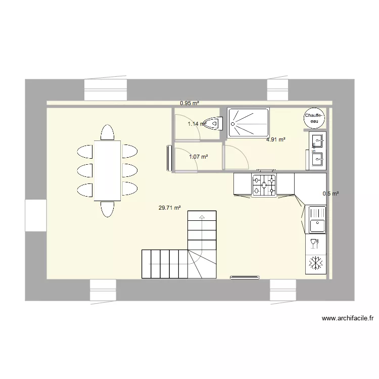 mini maison etage. Plan de 