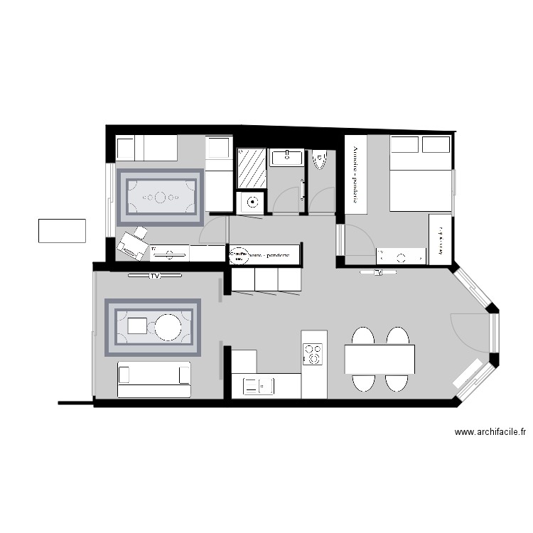 plan projet de rénovation. Plan de 0 pièce et 0 m2