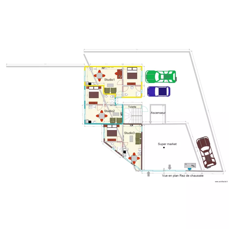 Charles appartments rez de chauss&eacute;e v2. Plan de 
