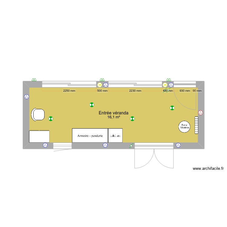 Veranda entrée. Plan de 0 pièce et 0 m2