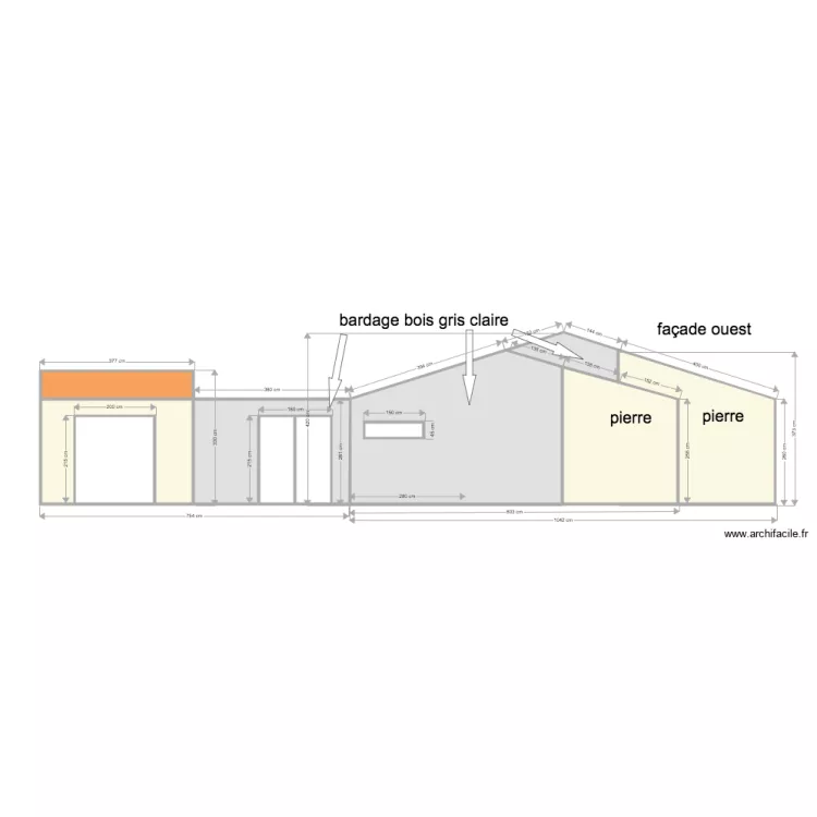 plan finale fa&ccedil;ade ouest . Plan de 