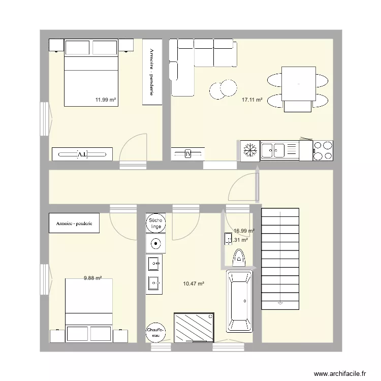 Blotzheim F3 1e &eacute;tage . Plan de 
