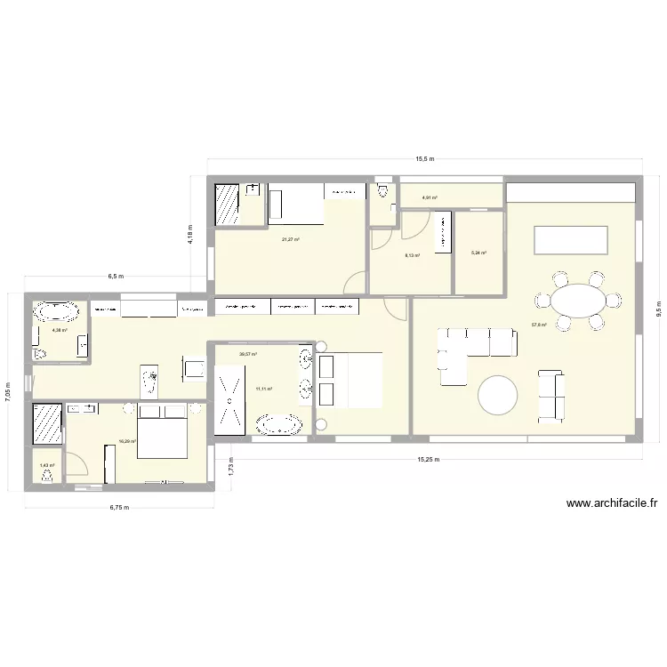 Maisonette FRED MORGANE. Plan de 