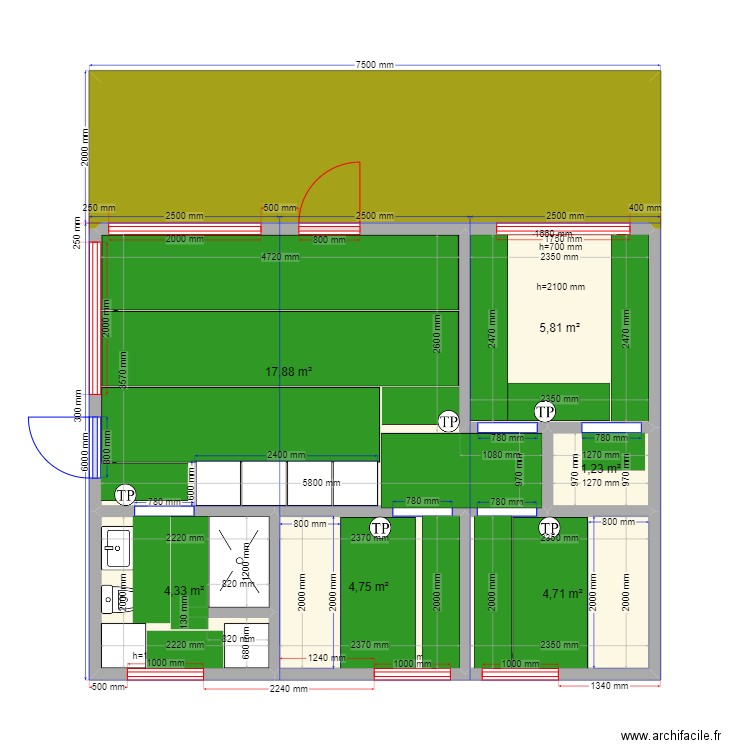 Иван Глинково су ТП. Plan de 0 pièce et 0 m2