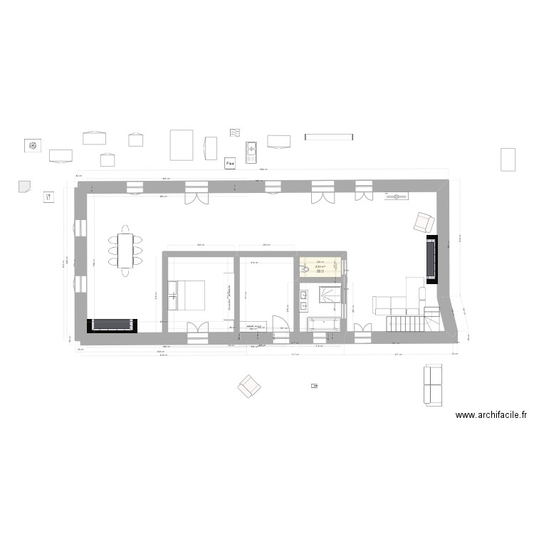 Maison_V11. Plan de 1 pièce et 3 m2