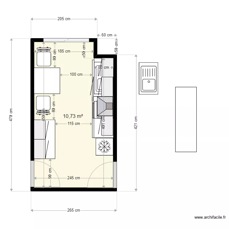 CUISINE APPT VERRERIE. Plan de 