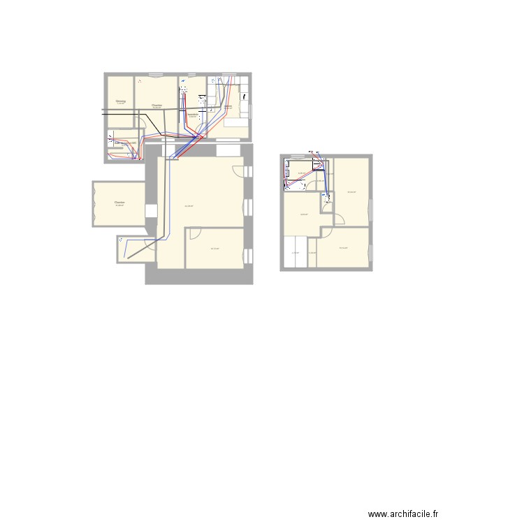 plan maison 1 suite. Plan de 17 pièces et 167 m2