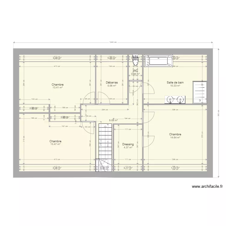 BORDAT MILON ETAGE 1240. Plan de 