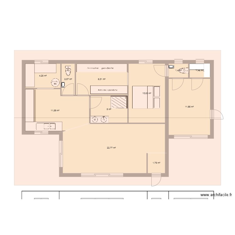 NORDIC_collec_106_T2_03. Plan de 11 pièces et 81 m2