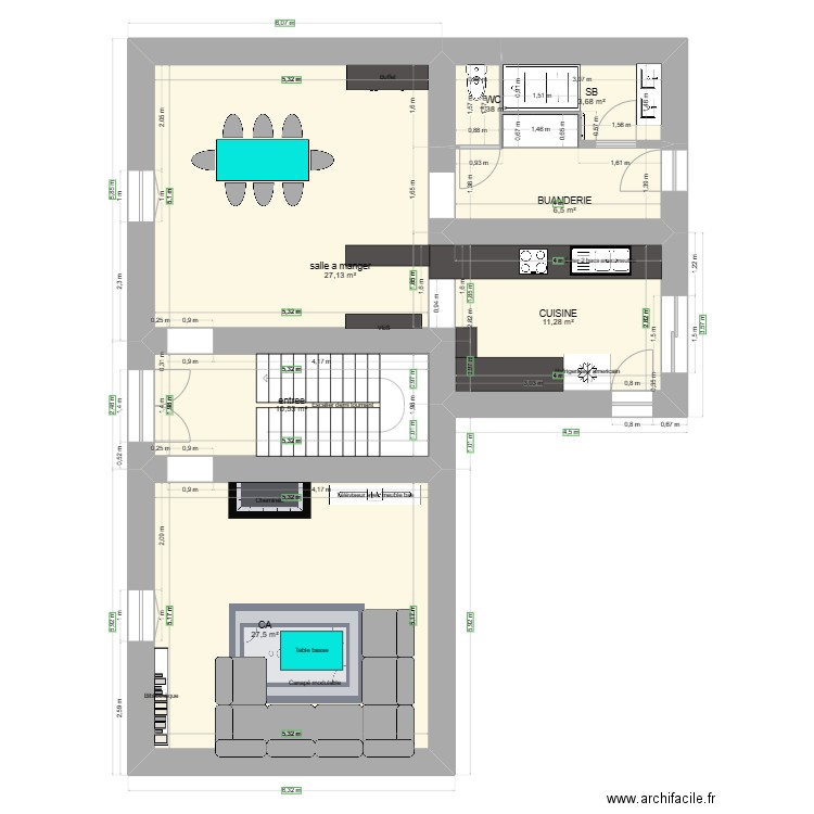 plan rdc letizia. Plan de 0 pièce et 0 m2