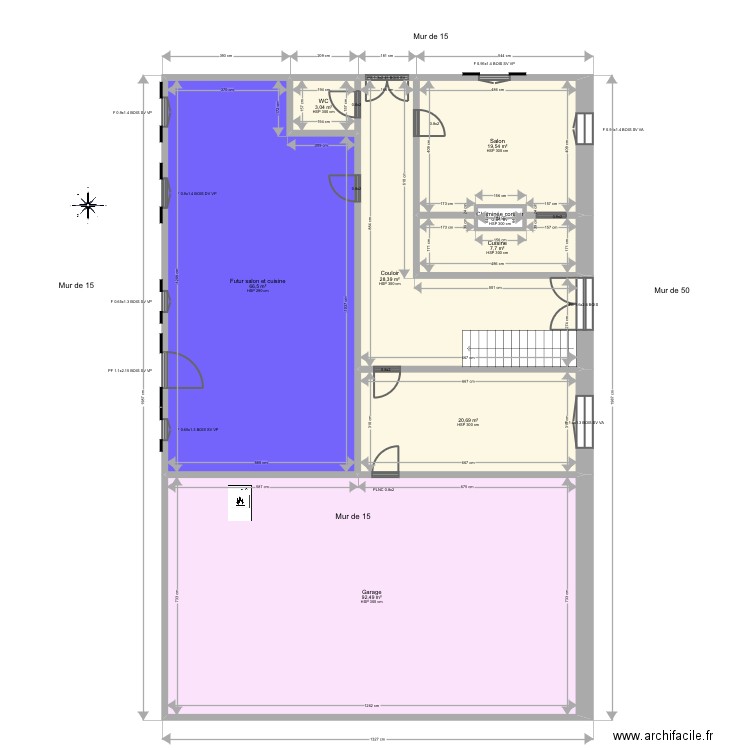 ROUX. Plan de 18 pièces et 484 m2