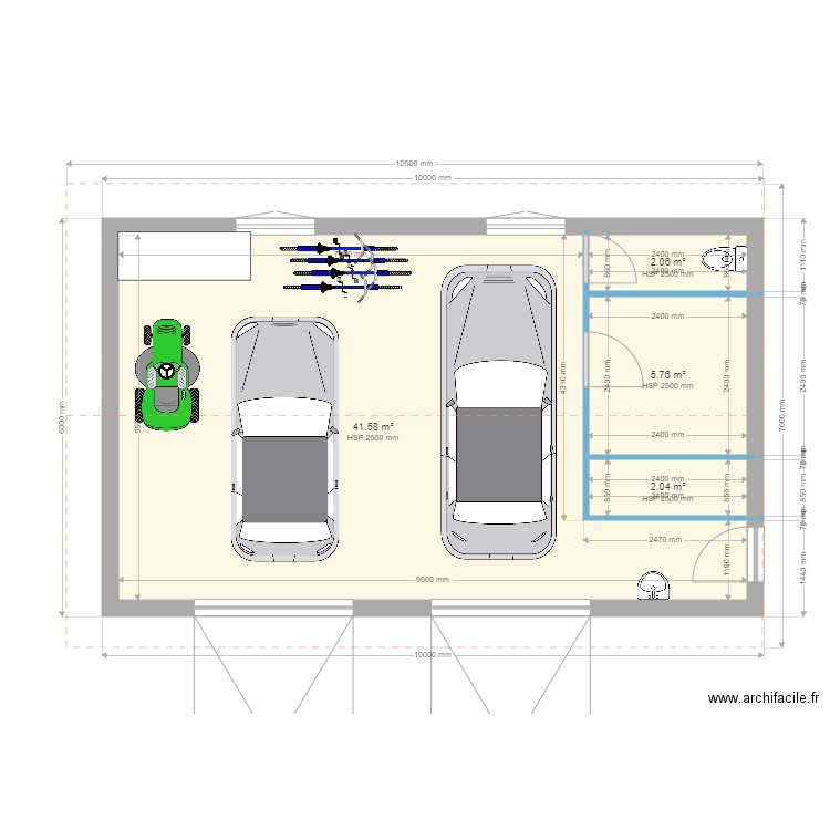 garage. Plan de 0 pièce et 0 m2