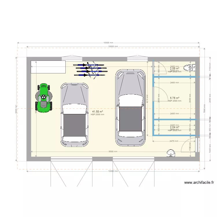 garage. Plan de 