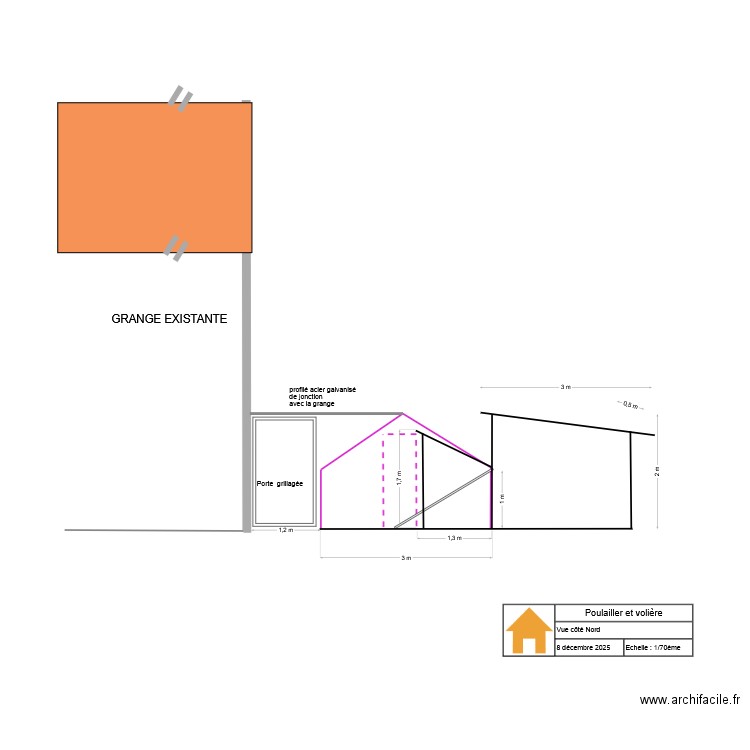 Poulailler nord. Plan de 0 pièce et 0 m2