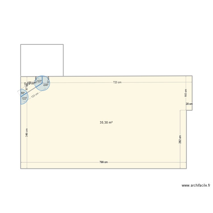 Adam. Plan de 2 pièces et 36 m2