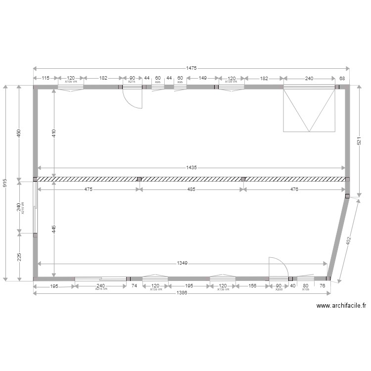 SALAGNAC ELEVATION. Plan de 2 pièces et 121 m2