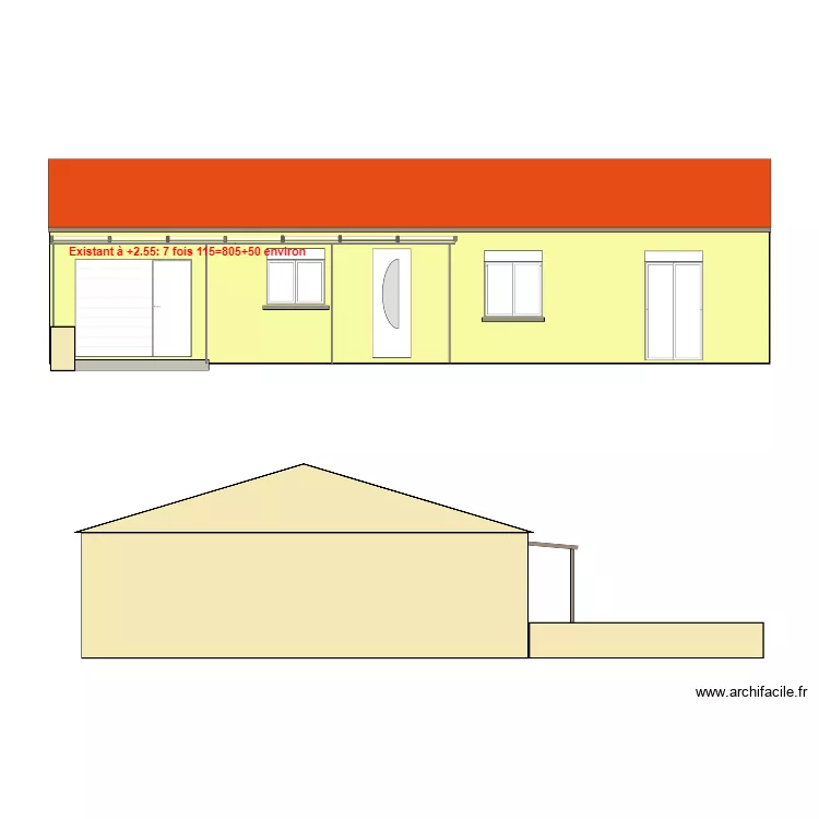 NIEUL Façade Ouest Auvent voiture 3. Plan de NIEUL Façade Ouest Auvent voiture 3. Plan de