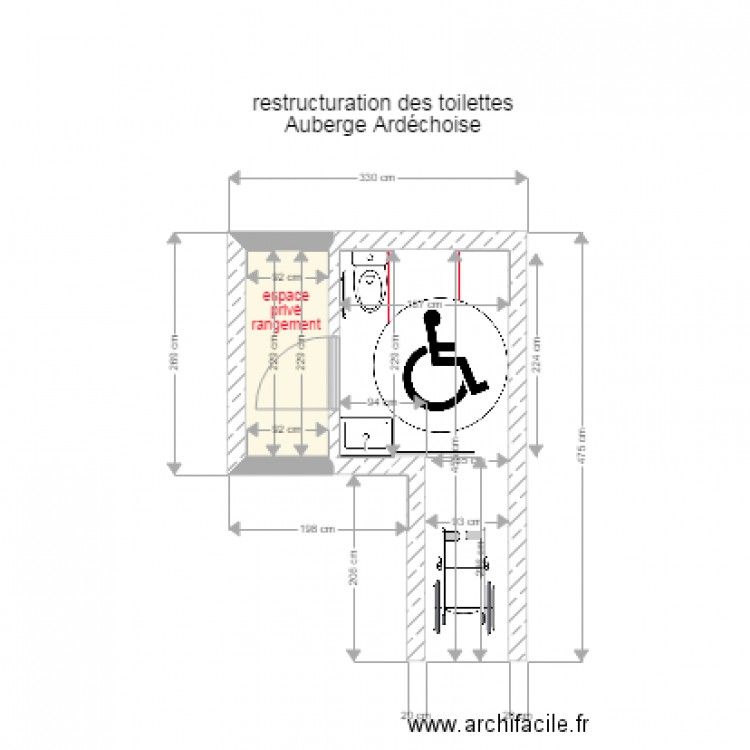 AUBERGE ARDECHOISE TOILETTES 2. Plan de 0 pièce et 0 m2