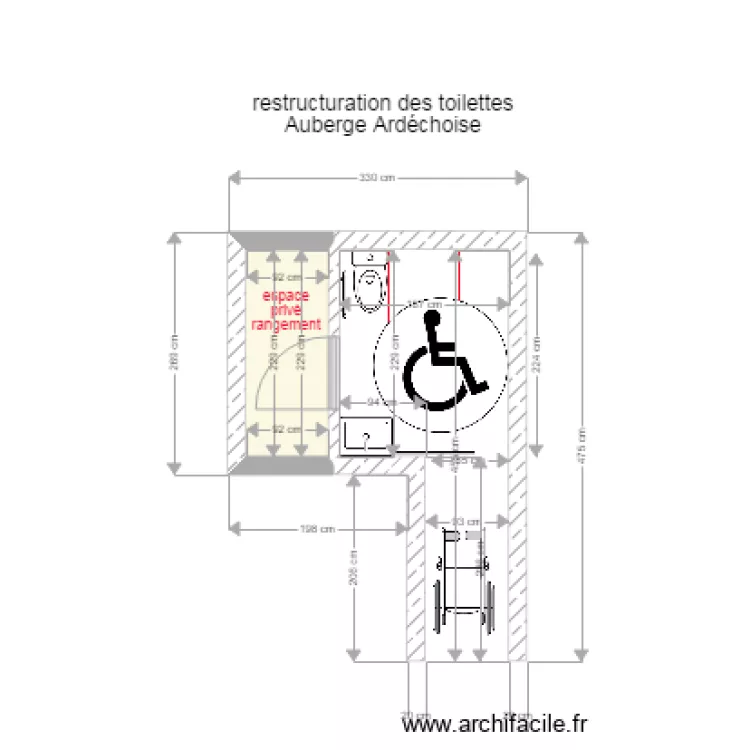 AUBERGE ARDECHOISE TOILETTES 2. Plan de 