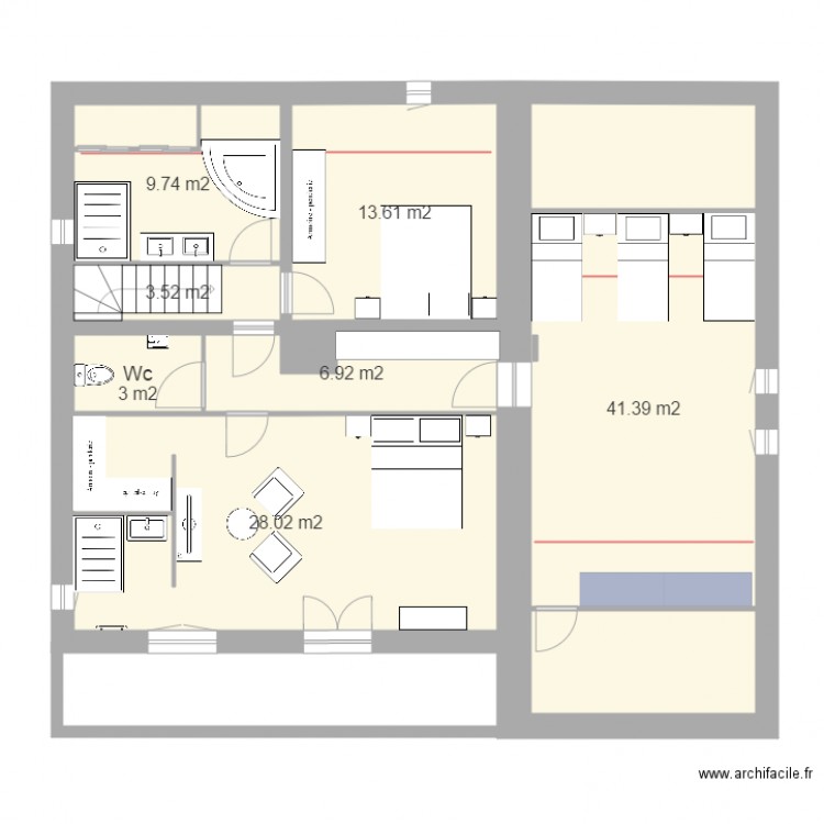 CL etage 2. Plan de 0 pièce et 0 m2