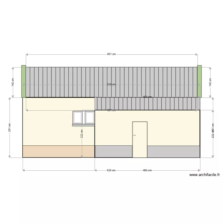 Fa&ccedil;ade Nord Est. Plan de 