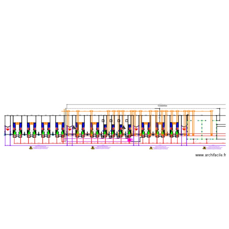 ligne de caisses. Plan de 0 pièce et 0 m2